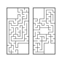 a set of two rectangular labyrinths simple flat vector image
