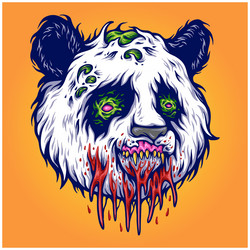 Angry panda head monster vector