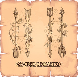 arrows a set of elements in the style boho vector image