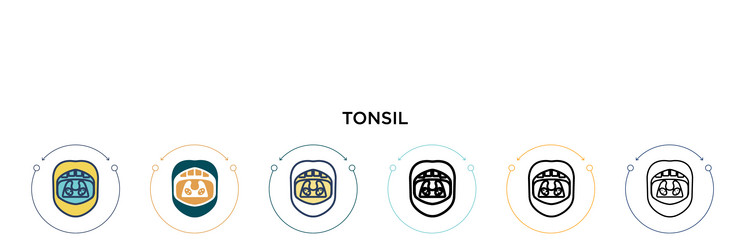 Tonsil icon in filled thin line outline vector