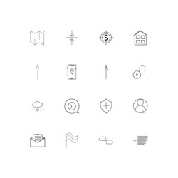 web and text simple linear icons set outlined vector image