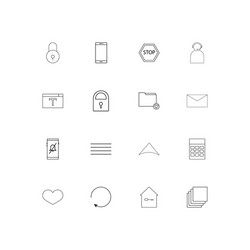 web linear thin icons set outlined simple vector image