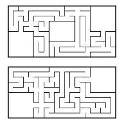 a set of two rectangular labyrinths simple flat vector image