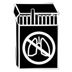 black silhouette of open full pack cigarettes vector