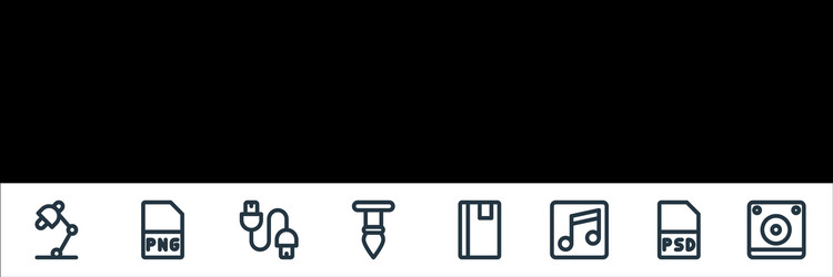 graphic design line icons linear set quality vector image