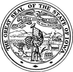 Iowa State Great Seal Vintage Engraving Vector Image
