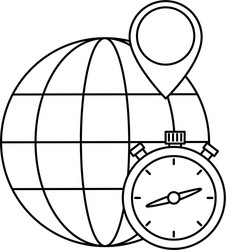 chronometer timer with planet vector image