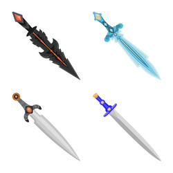 isolated object sword and dagger logo set vector image