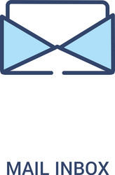 mail inbox concept 2 colored icon simple line vector image