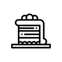 piece of cake icon thin linear style design vector image
