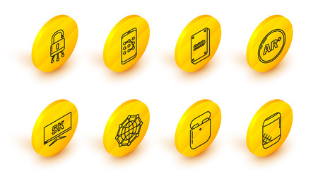 set line voice assistant monitor display with 5k vector image