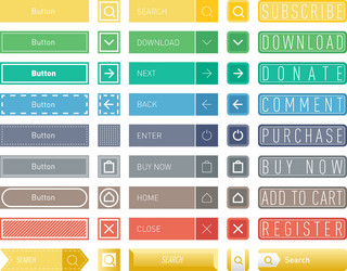 web buttons icons vector