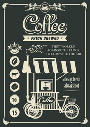 coffee banner or menu with machine Vector Image