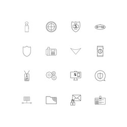 Internet technologies linear thin icons set vector