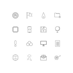 internet technologies simple linear icons set vector image