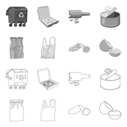 isolated object dump and sort sign set vector image