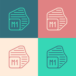 pop art line processor icon isolated on color vector image