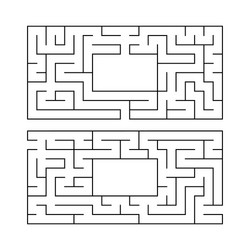 a set of two rectangular labyrinths simple flat vector image