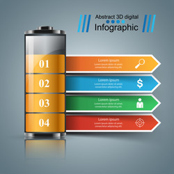 Business infographics battery icon vector