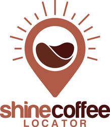 Coffee point logo designs shine location vector