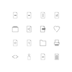 Files and folders sign linear thin icons set vector