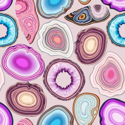 seamless pattern with geode and agate cuts vector image