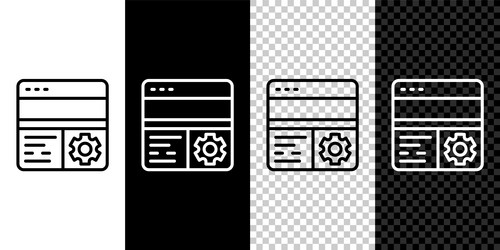 set line debugging icon isolated on black vector image
