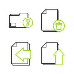 set line upload file document next page arrow vector image