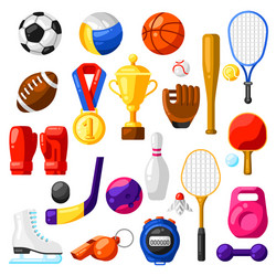 Sports Equipment Icons Set Vector Image