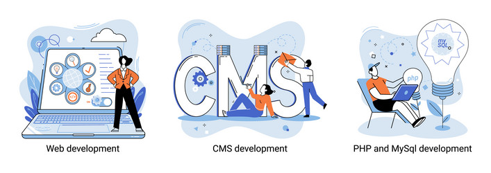 website architecture concepts web development vector image