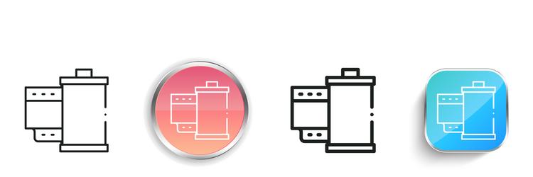 camera roll icon thin linear regular and button vector image