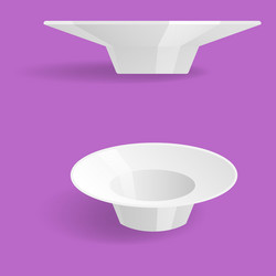 Empty white plates set isolated Royalty Free Vector Image