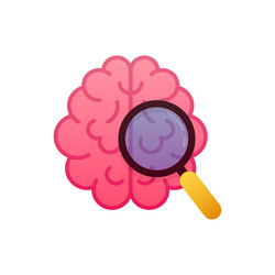 Flat icon with brain examination for concept vector