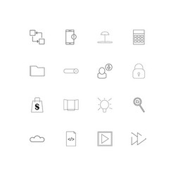 Web linear thin icons set outlined simple vector