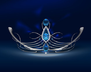 Diadem with sapphires vector