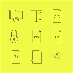 files and folders linear icon set simple outline vector image