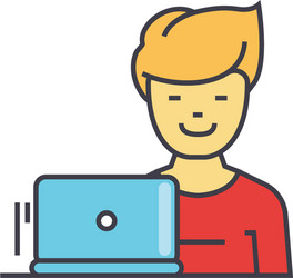 freelancer work at laptop programmer web vector image