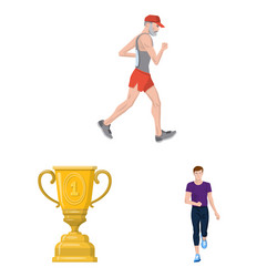 isolated object step and sprint symbol set vector image