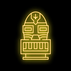 neon sign representing a robot head with keyboard vector image