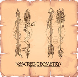arrows a set of elements in the style boho vector image