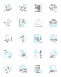 computer software linear icons set program code vector