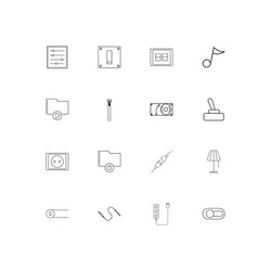 Electrical linear thin icons set outlined simple vector