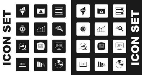 set server pie chart infographic processor cpu vector image