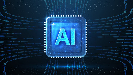 ai letters on chip technology robot core vector image
