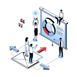 data analysis - modern line isometry design style vector