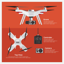 Drone with controller and camera vector