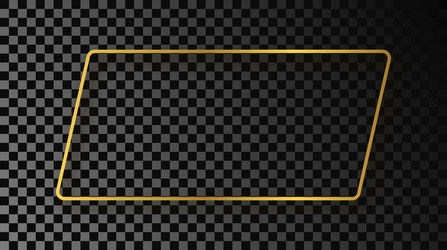 Gold Glowing Frame with Sparkles vector image