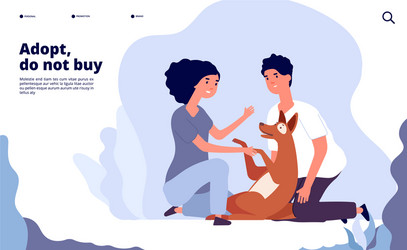 People with pets concept happy persons adopt pet vector