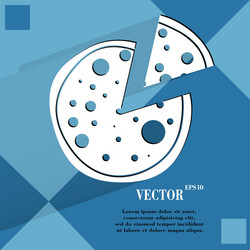 pizza flat modern web button on a geometric vector image