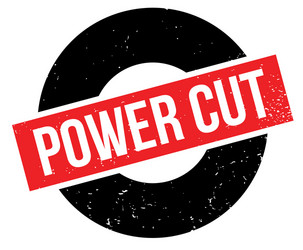 Power cut rubber stamp vector